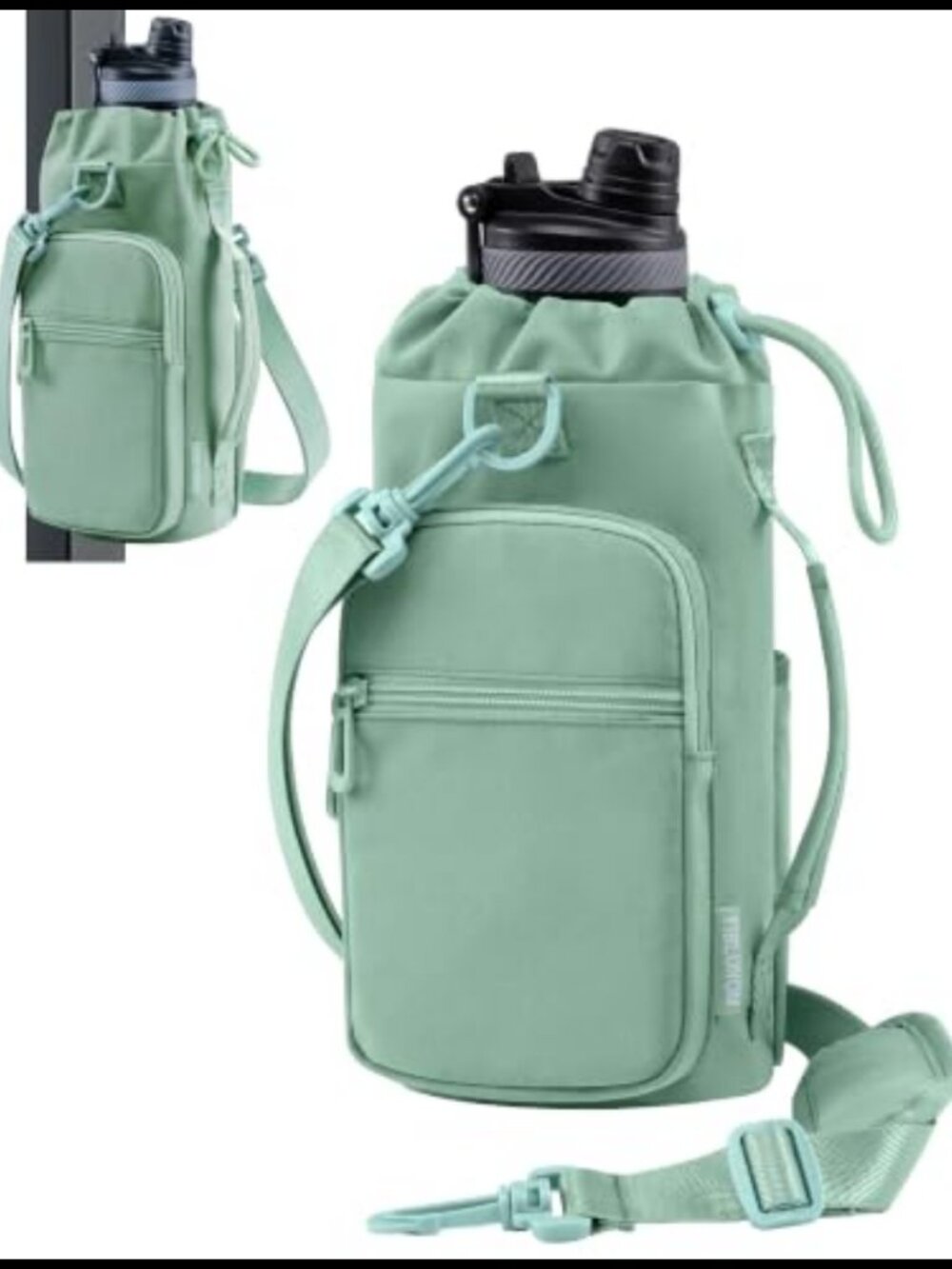 Magnetic Gym Water Bottle Carrier Insulated Crossbody Holder